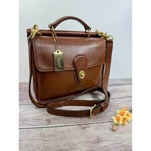 Vintage COACH Willis #9927 Brown Leather Crossbody HandBag Beautiful Condition